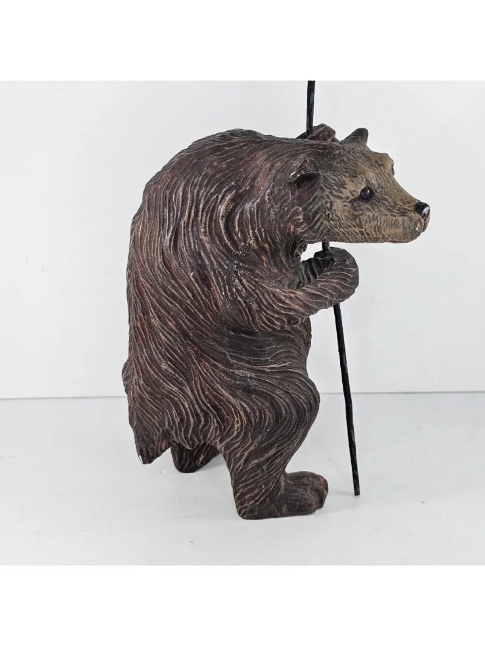 Department 56 Brown Bear Figurine Holding Candle Holder Stick Rustic Resin 13